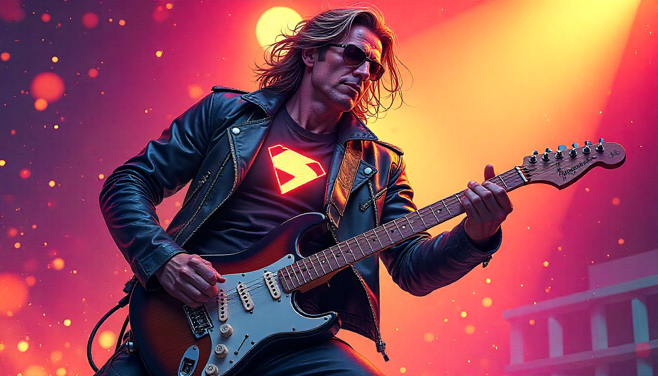 Hero playing guitar