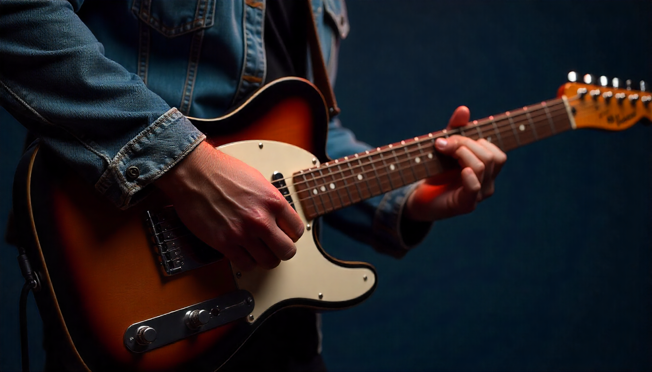 playing rhythm guitar